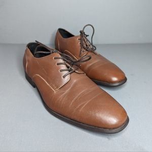 CALVIN KLEIN Brown Jack Leather Oxford Dress Shoe
